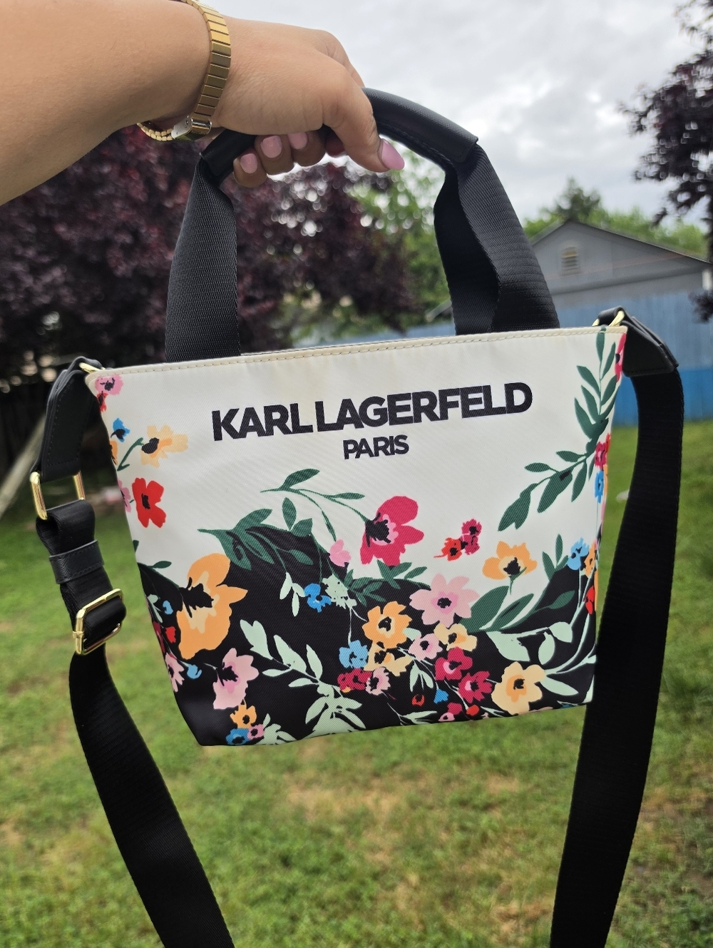 Karl Lagerfeld Paris Floral Crossbody HandBag